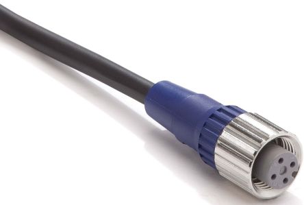 Omron, XS2F-L Series Connector, 2m Cable Length for Use with Sensors [XS2F-LM12PVC3S2M]; 254-3455