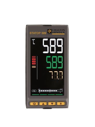Pyro Controle STATOP 500 Panel Mount PID Temperature Controller, 45mm 1 dedicated Input, 3 Output Relay, 100 → [LST589C-005]; 254-5610