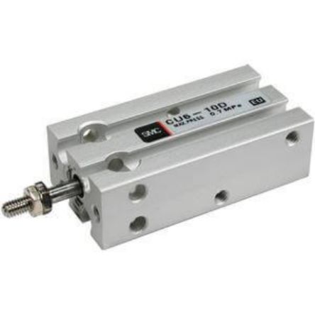 SMC Pneumatic Piston Rod Cylinder - 25mm Bore, 40mm Stroke, CU Series, Double Acting [CDU25-40D]; 254-6192