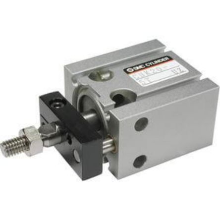 SMC Pneumatic Piston Rod Cylinder - 10mm Bore, 15mm Stroke, CU Series, Double Acting [CDUK10-15S]; 254-6220