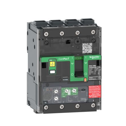 Schneider Electric, ComPacT NSX MCCB 4P 50A, Fixed Mount [C11E44V050L]; 254-6313