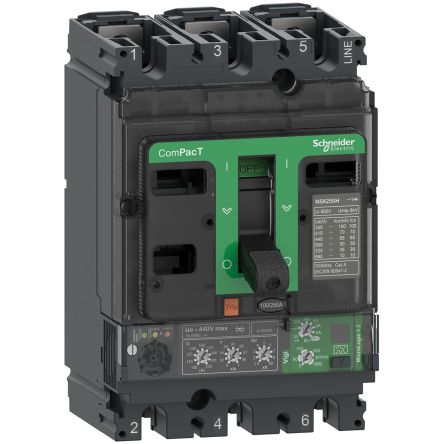 Schneider Electric, ComPacT NSX MCCB 3P 160A, Fixed Mount [C16F34V160]; 254-6343