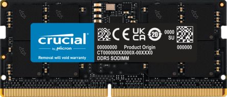 Crucial 16 GB DDR5 Laptop RAM, 4800MHz, SODIMM [CT16G48C40S5]; 254-6600