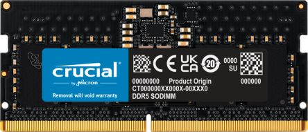 Crucial 8 GB DDR5 Laptop RAM, 4800MHz, SODIMM [CT8G48C40S5]; 254-6624