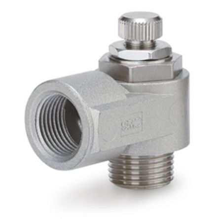 SMC AS Series Threaded Speed Controller, R 1/8 Inlet Port x G 1/8 Outlet Port [AS2200-01]; 254-8143