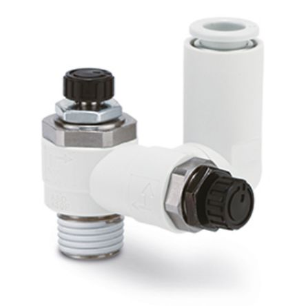 SMC ASD-FM Series Threaded Flow Regulator, M5 Inlet Port, M5 x 0.8mm Tube Inlet Port x M5 x 0.8 Outlet Port x 6mm Tube [ASD230FM-M5-06]; 254-8174