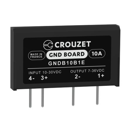 Crouzet GND Board Series Solid State Relay, 10 A rms Load, PCB Mount, 36 Vrms Load [GNDB10B1E]; 254-8480