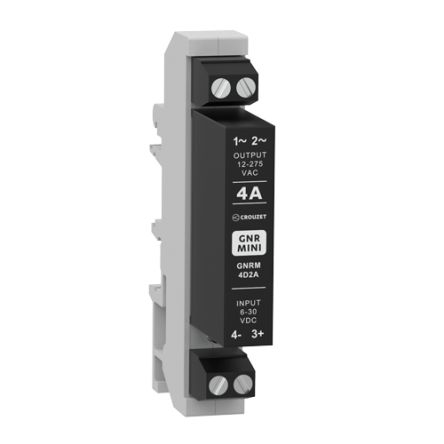 Crouzet GNR MINI Series Solid State Relay, 4 A rms Load, DIN Rail Mount, 275 V rms Load [GNRM4D2A]; 254-8488
