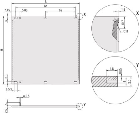 nVent SCHROFF Front Panel, 6U, 5HP [20846-444]; 255-0728