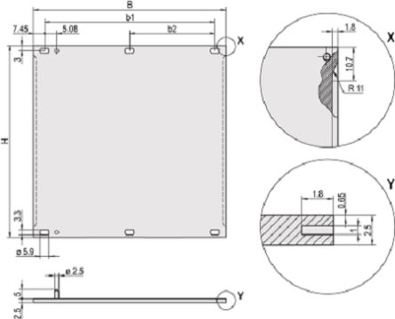 nVent SCHROFF Front Panel, 6U, 12HP [20846-449]; 255-0729