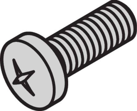 nVent SCHROFF Screw for Use with Eurorack, Front Panels, Novastar, Varistar, Varistar CP, M6 Thread, 100 Piece(s) [21100-650]; 255-0755