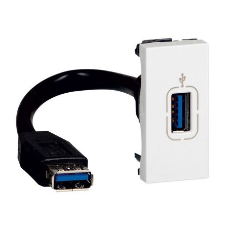 Legrand White USB Socket, Indoor Use [078746]; 255-2277