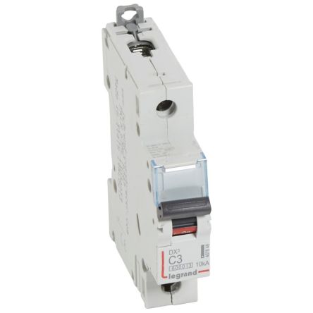 Legrand MCB, 1P, 3A Curve C, 230V AC [407648]; 255-2319