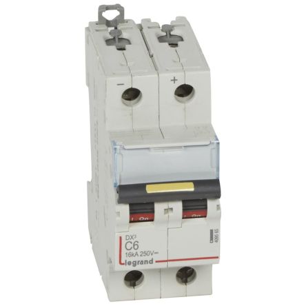Legrand MCB, 2P, 6A Curve C, 230V DC [409565]; 255-2322