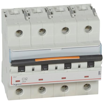 Legrand MCB, 4P, 32A, 400V AC [409797]; 255-2324