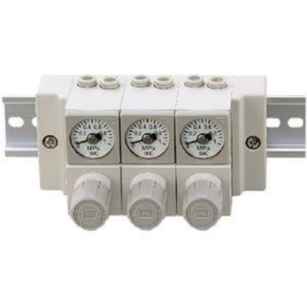 SMC 6 mm Tubing Pneumatic Regulator - 0.5bar to 0.5bar, 7bar max. input [ARM11BB2-408-AZ]; 255-2428