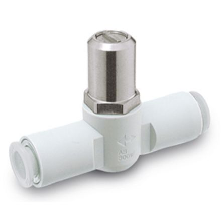 SMC AS1001F Series Tube Flow Controller, 3.2mm Tube Inlet Port x 6mm Tube Outlet Port [AS1001F-06T]; 255-2450