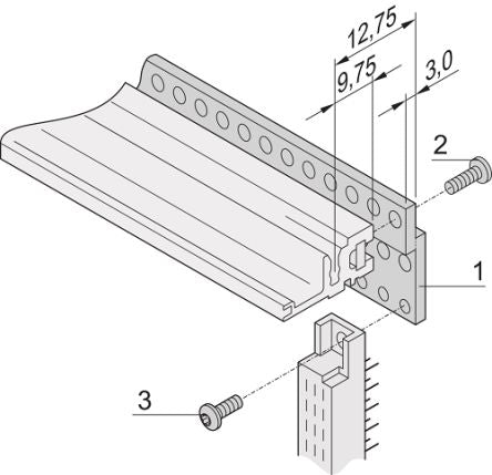 nVent SCHROFF Z-Rail, 213mm Depth [30822-047]; 255-3925