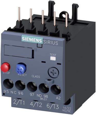Siemens SIRIUS 3RU2 Thermal Overload Relay, 0.16 A F.L.C, 160 mA Contact Rating, 0.06 kW, 690 V dc, SIRIUS [3RU2116-0AB0]; 255-3939