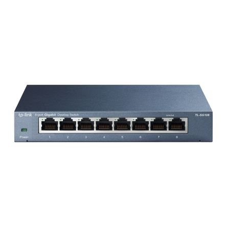 TP-Link Unmanaged 8 Port Ethernet Switch, Type G - British 3-Pin [TL-SG108]; 255-8443
