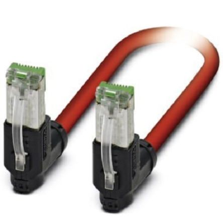 Phoenix Contact, 300mm Cat5, Red RJ45 to Male RJ45, Shielded Shielded, Terminated [1402503]; 255-8505