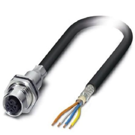 Phoenix Contact, 5m Cat5, Black M12 to Female Unterminated, Shielded Shielded, Terminated [1402764]; 255-8511