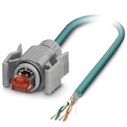 Phoenix Contact, 2m Cat5e, Blue RJ45 to Male Unterminated, Shielded Shielded, Terminated [1405675]; 255-8522