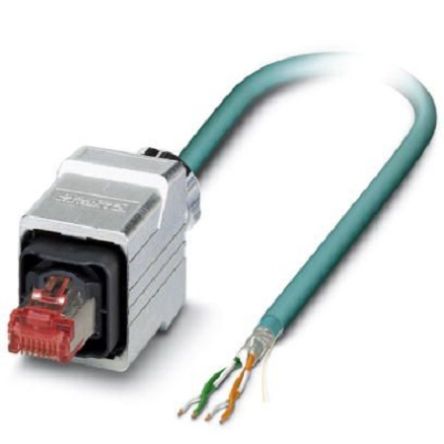 Phoenix Contact, 5m Cat5e, Blue RJ45 to Male Unterminated, Shielded Shielded, Terminated [1405743]; 255-8525