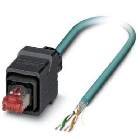 Phoenix Contact, 5m Cat5e, Blue RJ45 to Male Unterminated, Shielded Shielded, Terminated [1405772]; 255-8526