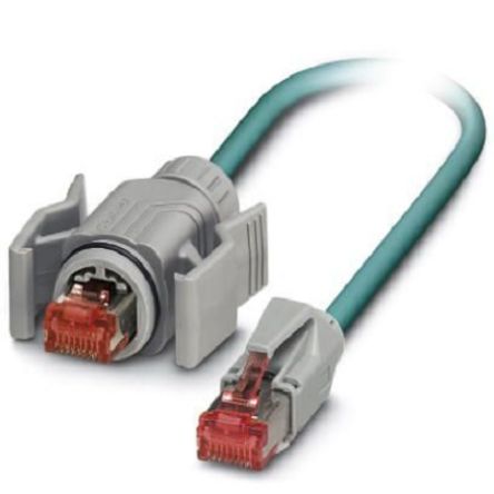 Phoenix Contact, 2m Cat5e, Blue RJ45 to Male RJ45 Male, Shielded Shielded, Terminated [1405921]; 255-8527