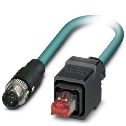 Phoenix Contact, 5m Cat5, Blue M12 to Male RJ45 Male, Shielded Shielded, Terminated [1407374]; 255-8569