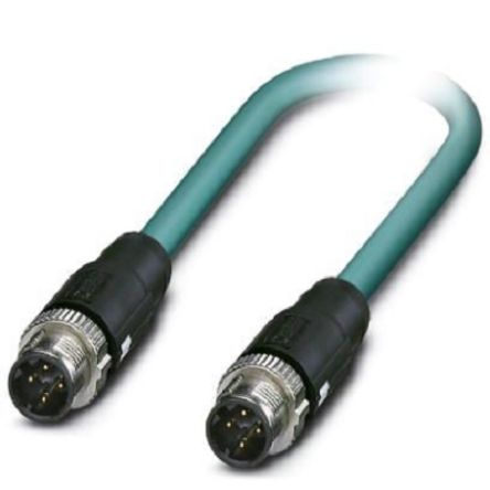 Phoenix Contact, 10m Cat5, Blue M12 to Male M12 Male, Shielded Shielded, Terminated [1407379]; 255-8572