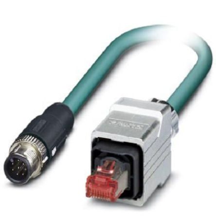 Phoenix Contact, 5m Cat5, Blue M12 to Male RJ45 Male, Shielded Shielded, Terminated [1407428]; 255-8607