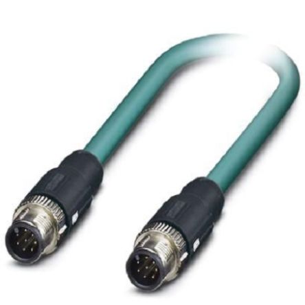 Phoenix Contact, 10m Cat5, Blue M12 to Male M12 Male, Shielded Shielded, Terminated [1407438]; 255-8615