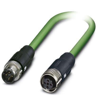 Phoenix Contact, 10m Cat5, Green M12 to Male M12 Female, Shielded Shielded, Terminated [1407556]; 255-8693