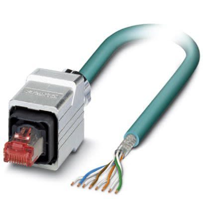 Phoenix Contact, 5m Cat5, Blue RJ45 to Male Unterminated, Shielded Shielded, Terminated [1407783]; 255-8698