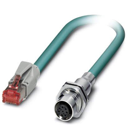 Phoenix Contact, 5m Cat5, Blue M12 to Female RJ45, Shielded Shielded, Terminated [1412082]; 255-8755