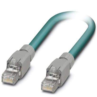 Phoenix Contact, 2m Cat5, Blue RJ45 to Male RJ45, Shielded Shielded, Terminated [1412859]; 255-8765