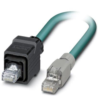 Phoenix Contact, 2m Cat5, Blue RJ45 to Male RJ45, Shielded Shielded, Terminated [1412972]; 255-8768