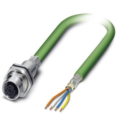 Phoenix Contact Cat5, Green M12 to Male Unterminated, Shielded Shielded, Terminated [1416155]; 255-8781