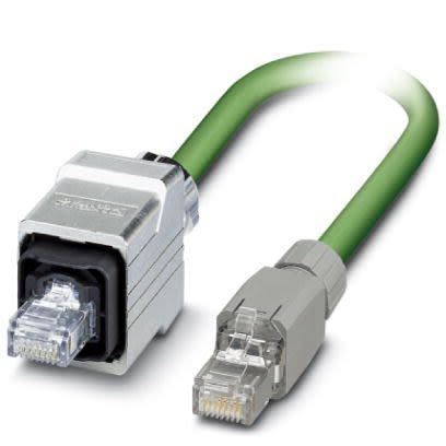 Phoenix Contact, 5m Cat5e, Green RJ45 to Male RJ45 Male, Shielded Shielded, Terminated [1416192]; 255-8792