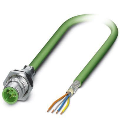 Phoenix Contact, 500mm Cat5, Green M12 to Male Unterminated, Shielded Shielded, Terminated [1419138]; 255-8825