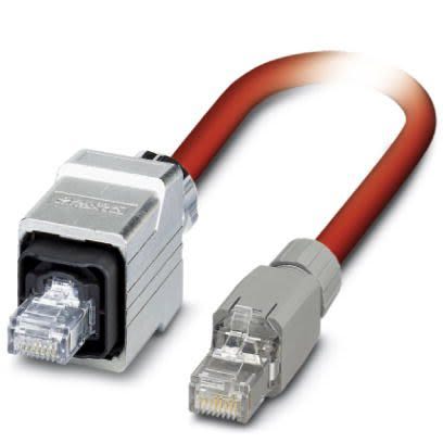 Phoenix Contact, 5m Cat5, Red RJ45 to Male RJ45, Shielded Shielded, Terminated [1419176]; 255-8847