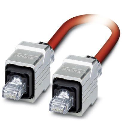 Phoenix Contact, 5m Cat5, Red RJ45 to Male RJ45 Male, Shielded Shielded, Terminated [1419178]; 255-8848