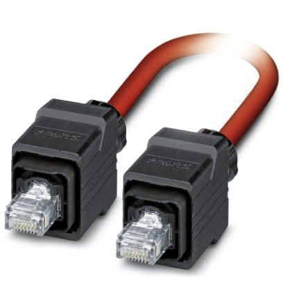 Phoenix Contact, 5m Cat5, Red RJ45 to Male RJ45 Male, Shielded Shielded, Terminated [1419181]; 255-8850