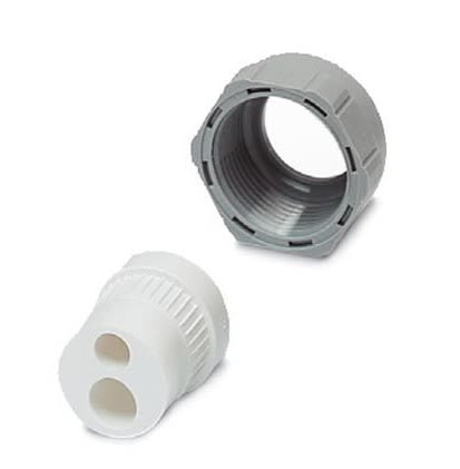Phoenix Contact Grey PVC Cable Gland, PG16 Thread, 2.7mm min., 3mm max., IP65 [1885376]; 255-8891