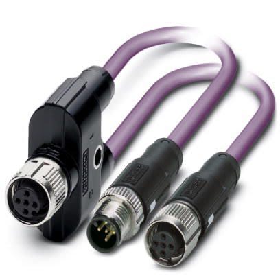 Phoenix Contact Straight Female M12 to Male M12 Bus Cable, 10m [1436068]; 255-9765