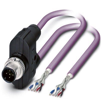 Phoenix Contact Straight Male M12 to Bus Cable, 5m [1436097]; 255-9768