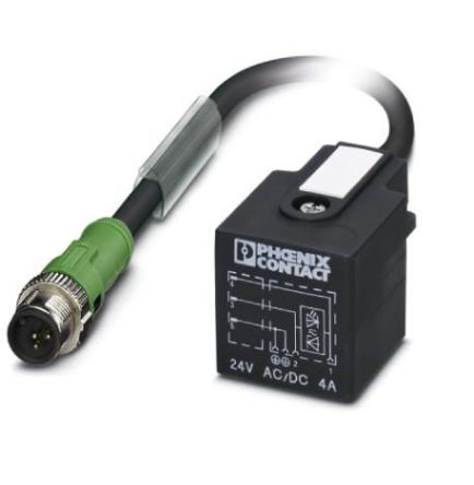 Phoenix Contact Straight Male M12 to Male DIN 43650 Form A Sensor Actuator Cable, 1.089m [1438586]; 255-9779