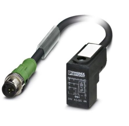 Phoenix Contact Straight Male M12 to Male DIN 43650 Form C Sensor Actuator Cable, 300mm [1438820]; 255-9785